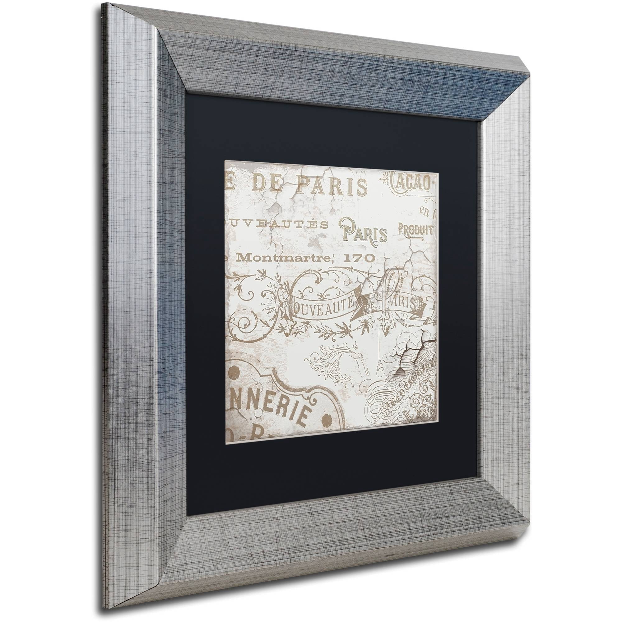 Trademark Fine Art "Bon Mots IV" Canvas Art by Color Bakery Black Matte, Silver Frame