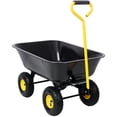 thumbnail image 4 of YIYADO 600 lbs Garden Cart Utility Yard Cart, Black Metal Large Bed, 10 Inch Tires, Suitable for Lawn, Gardening, Construction, Metal Dump Truck, Black, 4 of 6