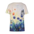 thumbnail image 4 of Moda mujer casual manga corta cuello redondo impreso tops sueltos blusa Pompotops hkajfhjk464675, 4 of 7