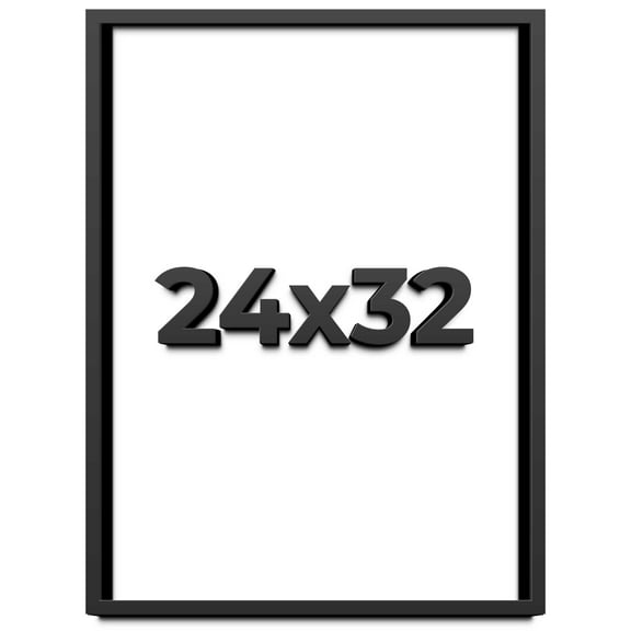 24x32 Shadow Box Frame Black | 1 inches Deep Real Wood Contemporary Shadowbox Display Frame | UV