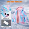 thumbnail image 5 of Toddler Girls Fleece Lined Hooded Jacket A Line Coat with Raglan Sleeves for School Outdoor Wear, 5 of 8