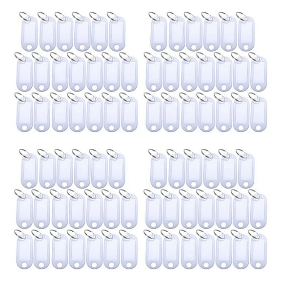 White Portable Plastic Key Fob Key Tag ID Labels 80 Pieces
