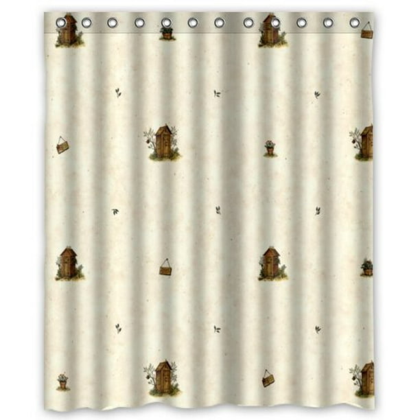 MOHome Outhouses Shower Curtain Waterproof Polyester Fabric Shower