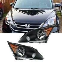 Nilight Headlights Assembly for Honda CRV(CR-V) 2007 - 2011 Headlamp Black Housing Amber Reflector
