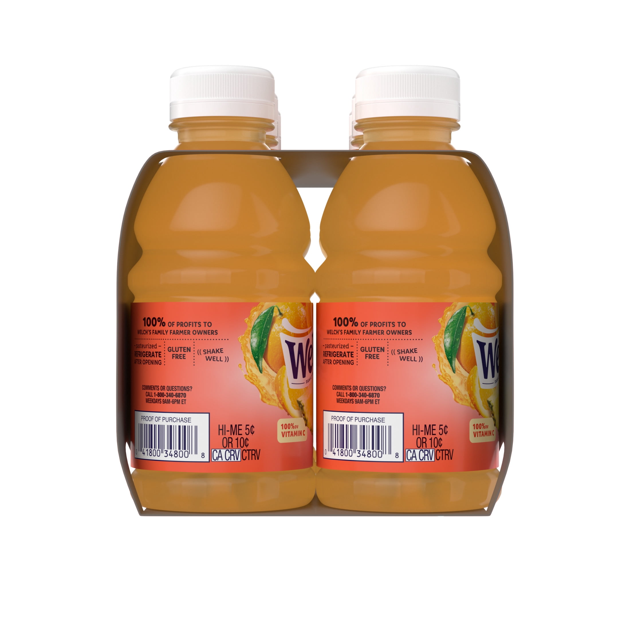 (4 pack) Welch's Orange Pineapple Juice Drink, 10 fl oz On-the-Go Bottle (Pack of 6)