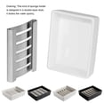 thumbnail image 3 of Bewildely Soporte de esponja para cocina, baño, fregadero, encimera, cepillo, bandeja, organizador de drenaje, para el hogar, baño, Rectangular Juegos de accesorios de baño Blanco Plata Brillo, 3 of 6