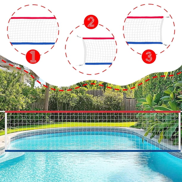 Filet De Volley-ball Professionnel AEUNIV – 9,5 X 1 M, Mailles 10 Cm, Avec Câble Acier, Sac De Transport, Pour Plage, Jardin, Piscine, école