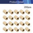 thumbnail image 4 of HUGFEGWE M5x10mm Female Thread Knurled Nuts,200PCS Hx7mm OD Brass Threaded Insert Embedment Nuts Hydraulic Welded Joint Injection Molding Assortment Kit for 3D Printing Injection Molding CJB91-24965, 4 of 6