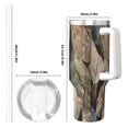 thumbnail image 4 of 40zo Ice Bar Cup With Handle Double Insulation Large Capacity Rust Prevention For Daily Travel And Other Scenes Abstract Leaves (2), 4 of 8