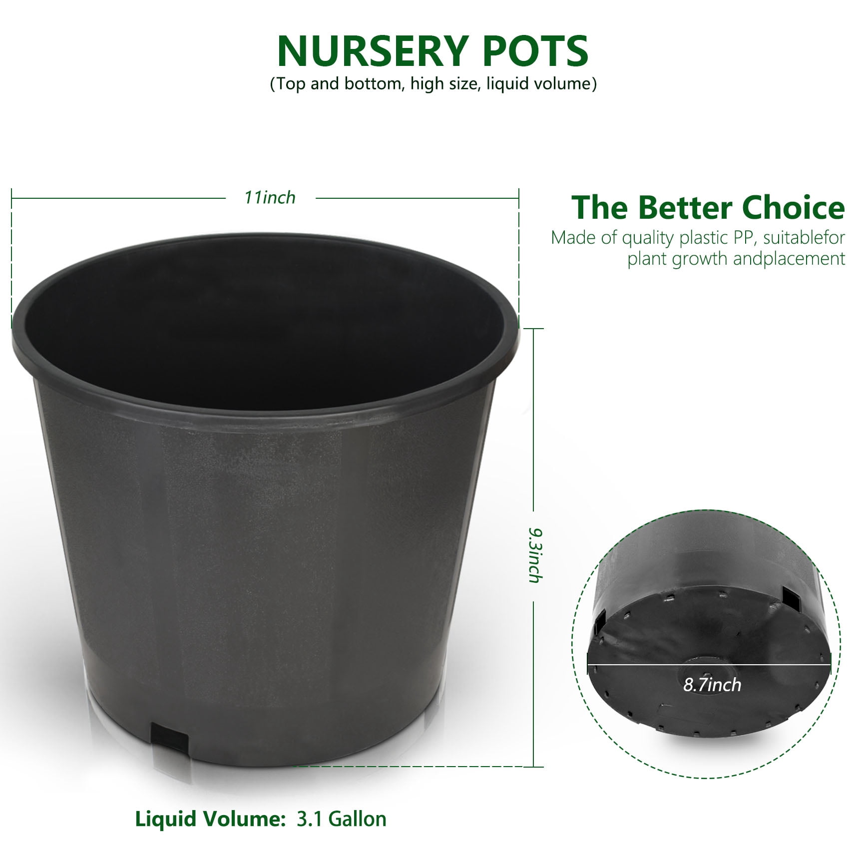Labwork Trade Heavy Duty Huge Premium Nursery Pot Root Garden Container Fast Shipping