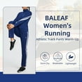 thumbnail image 2 of Baleaf Womens Pants Straight Leg Track Pants Athletic Running Sweatpants Zipper Pockets Warm-Up Sports Jogging Pants Casual Navy/White Size M, 2 of 6