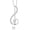 E - F||Near Colorless (GH), variant on Keren Hanan Inspired by Music 925 Sterling Silver Round Lab Grown Diamond and White Moissanite Treble Clef Pendant Necklace for Women (0.29 Cttw, with 18 inch Chain)