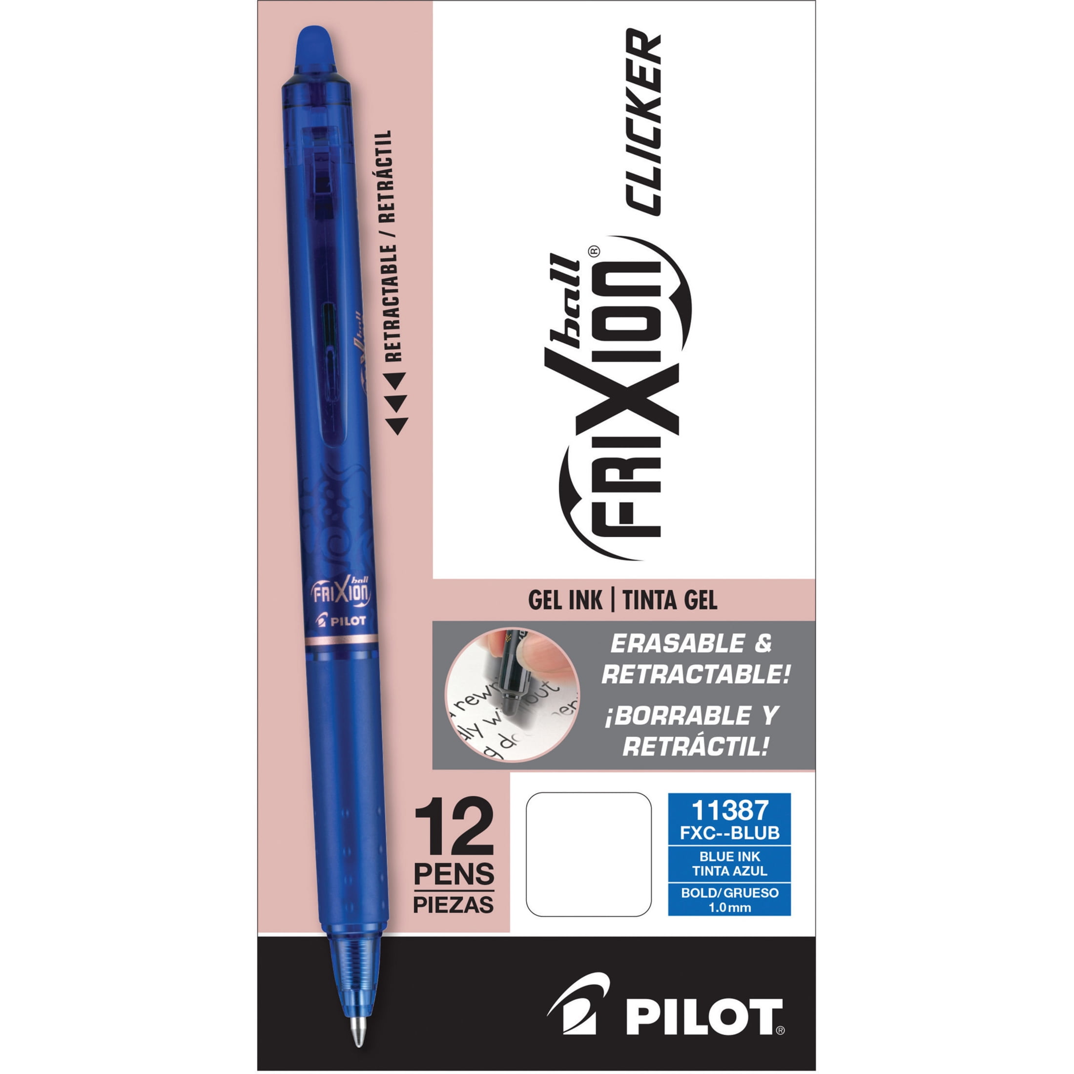 Blue Clicker Bold Point Frixion Erasable Pen, Pilot #11446FCB