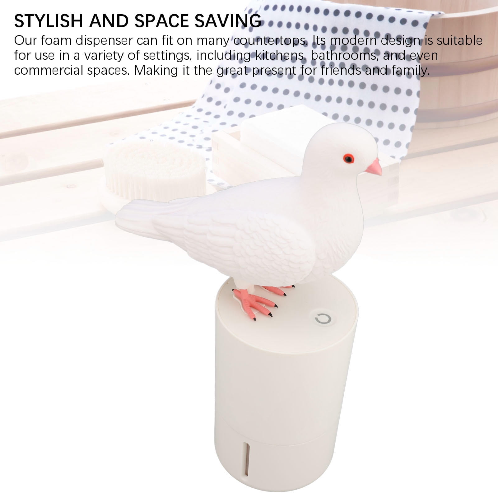 BIMZUC Automatic Touchless Foam Soap Dispenser – Bird‑Shaped, 2‑Spray Induction Hand Washer for Kitchen & Bathroom
