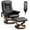 Black-Massage, variant on AVAWING  Recliner Chair w/ Ottoman, 360° Swivel Reclining Chair w/ Wood Base, Indoor, Black