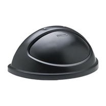 Rubbermaid Untouchable Plastic Half-Round Lid, 21.38w x 12.38d x 9.13h, Black