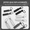 thumbnail image 2 of NICERIO 12Pcs Easy Install Zipper Puller Tabs for Jackets Bags Backpacks Durable Black Alloy Material, 2 of 6