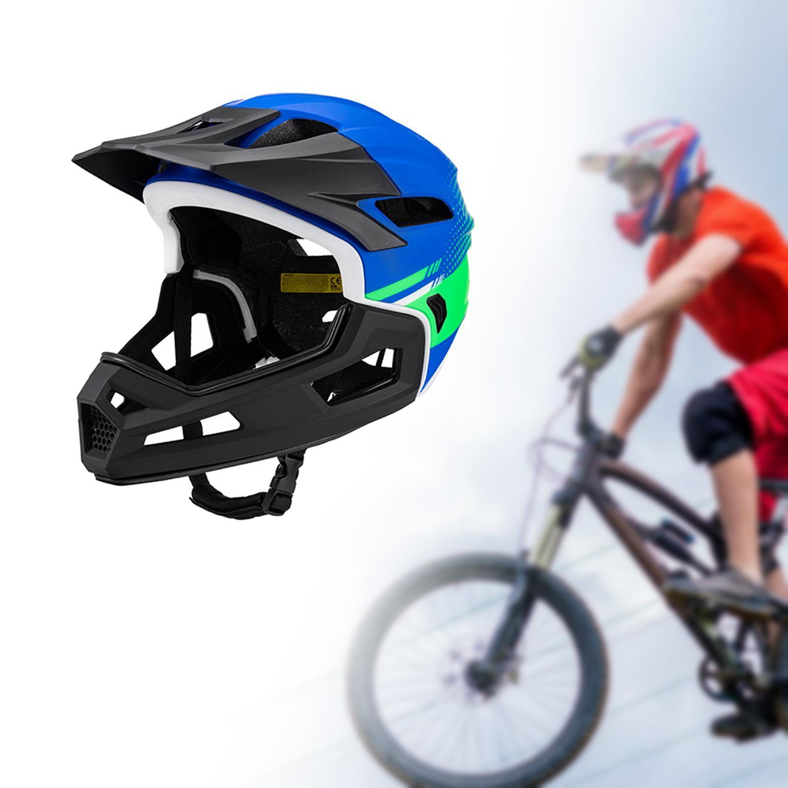 funtasica Bike Full Face Cycling Equipment Protective Gear Removable Washable Lining for Women Men Outdoor Riding Blue Green