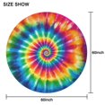 thumbnail image 6 of Colorful Rainbow Tie Dye Spiral Pattern Round Tablecloth 60"x60",Wrinkle Wipeable Table Cloth for Kitchen Dining Room Picnic Patio Party, 6 of 6