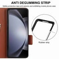 thumbnail image 6 of Dteck for Samsung Galaxy Z Fold 3 Wallet Case with 6 Credit Card Slots and S-Pen Slot,RFID Blocking Multi Card Function Magnetic Clasp Kickstand for Man Women, Brown, 6 of 7
