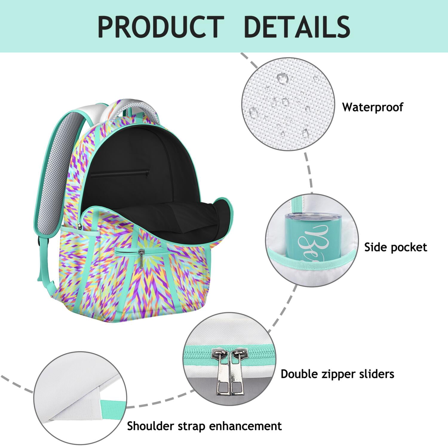 Refined Mantra Design Backpack - Luxury Feel School Bag, Premium Material Laptop Carrier Gift for Graduate Students