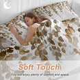 thumbnail image 4 of Brown Eucalyptus Leaves Bedding Duvet Cover Set Full Size 4 Pieces Watercolor Retro Leaf Bedding Set with Zipper Closure, 1 Comforter Cover 86x86 Inches 1 Flat Sheet & 2 Pillow Cases, 4 of 7