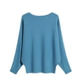 thumbnail image 2 of IROINNID Discount Pullover Sweater for Women Knitted Boat Neck Loose Fit Long Sleeve Sweater Large Size Stretch Casual Sweater,Blue, 2 of 6