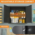 thumbnail image 6 of Metal Wall-Mounted Tool Storage Cabinet, Locking Storage Cabinet with 1 Adjustable Shelf and 1 Opened Drawer for Basement, Home, Kitchen, Bathroom, 6 of 9