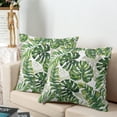 thumbnail image 6 of Summer Green Leaves Throw Pillow Cover 18x18 Tropical Palm Leaf Pillow Covers Summer Farmhouse Decorative Pillow Covers for Couch Outdoor Living Room Patio Set of 2, 6 of 6