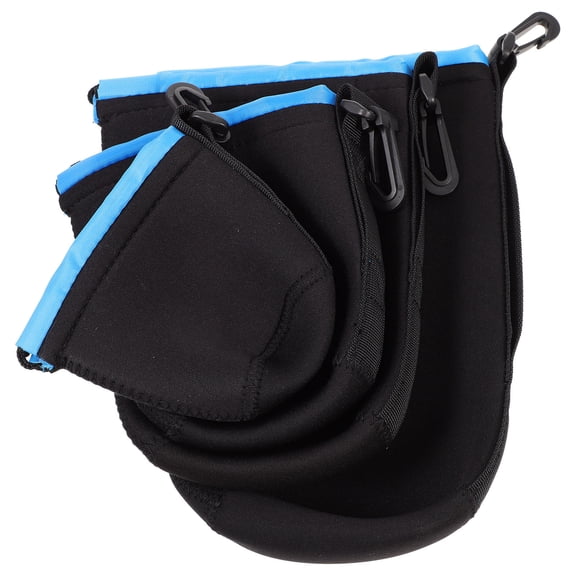 HAMPPLIES 4-Pack Neoprene Camera Lens Pouch with Protective Drawstring for Outdoor Photography and Travel