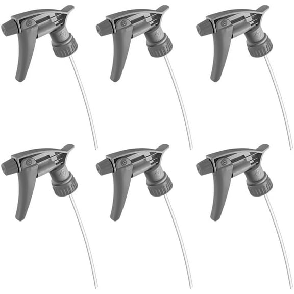 Nanoskin 6-Pack Chemical Resistant Trigger Sprayer – Grey, 9 1/4" | High Output Spray Bottle, Adjustable Nozzle, Durable Construction, Ergonomic Design for Car Detailing, Cleaning, and Industrial Use