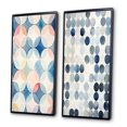 thumbnail image 3 of Designart "Circular Retro Watercolor Indigo Secrets V" Modern Geometric Framed Wall Art Set Of 2 - Modern Blue Framed Wall Art Set Of 2, 3 of 6