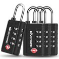 thumbnail image 1 of Candados Para Equipaje GIVERARE JSTSA823B4 Combinacion 4 Digitos Aprobado TSA Paquete 4 Piezas, 1 of 5