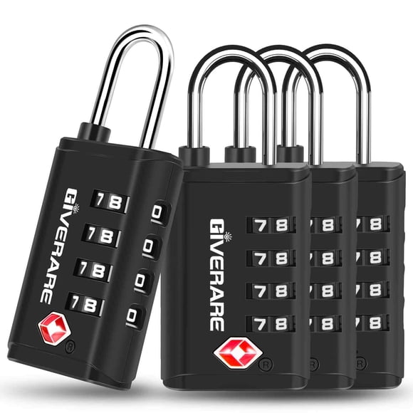 Candados Para Equipaje GIVERARE JSTSA823B4 Combinacion 4 Digitos Aprobado TSA Paquete 4 Piezas