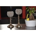 thumbnail image 3 of Vibhsa Round Crystal Aluminium Candle Holder Set of 2, 3 of 3