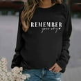 thumbnail image 2 of Babysbule Womens Hoodless Sweatshirt Fashion Women's Casual Long Sleeve Round Neck Letter Printed Ladies Sweatshirt Tops Blouse, 2 of 4