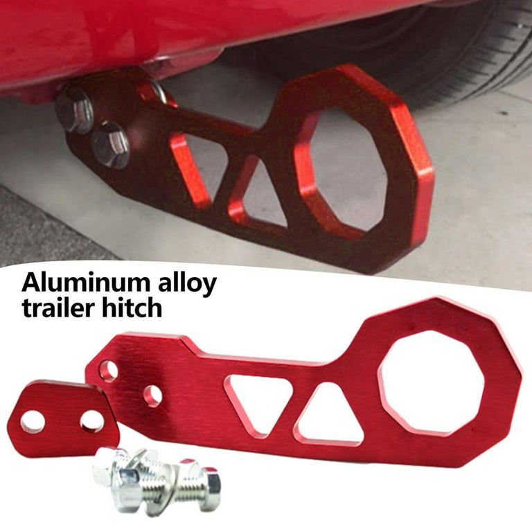 EIOUMAX Rear Tow Towing Hook for Universal Car Auto Trailer Ring Aluminum  Racing Trailer Hook Red