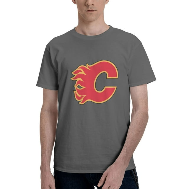 Calgary Flames Fashion Men'S Short Sleeve T-Shirt Deep Heather 3x-Large
