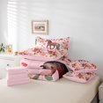 thumbnail image 5 of Homewish Western Horse Animal Bedding Comforter Set 7 Pieces, Romantic Pink Rose Full Bedding Set, Teens Kisd Women Girls Reversible Fitted Sheet Flat Sheet, Microfiber Bedroom Decor, 5 of 7