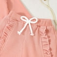 thumbnail image 4 of Baby Girl Clothes Toddler Girl Outfits Waffle Knit Ruffle Shirt Pants Cute Infant Outfit Set Baby Girl Fall Winter Clothes, 4 of 9