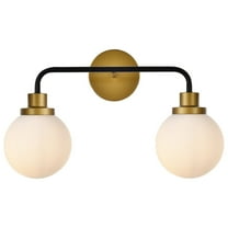 Living District Hanson 2-Light Metal Bath Sconce in Black and Brass