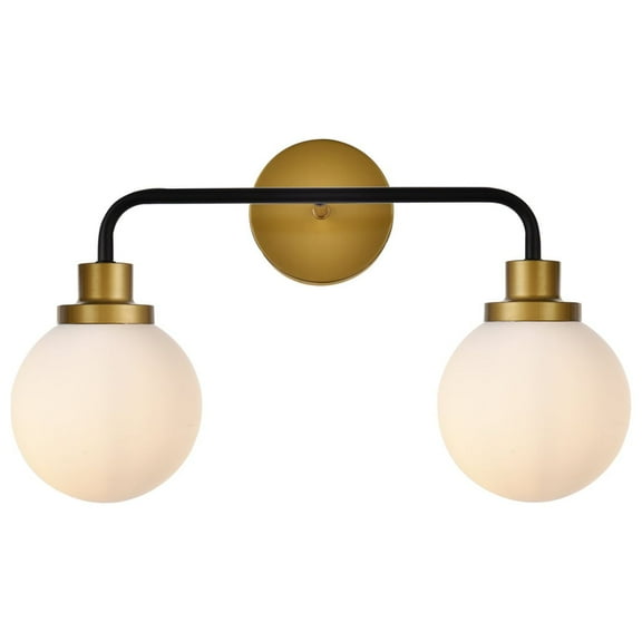 Living District Hanson 2-Light Metal Bath Sconce in Black and Brass
