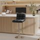 thumbnail image 4 of JJUN Bar Stools Modern Pu Leather Swivel Adjustable Hydraulic Bar Stool Square Counter Height Stool Set of 2 (Black), 4 of 11