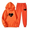 thumbnail image 1 of Besolor Womens Sweatsuits Two Piece Outfits Heart Print Pullover Hooded Sweatshirt and Jogger Pants Tracksuit Set Tracksuits, 1 of 2