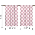 thumbnail image 6 of Pink Checkered Kitchen Curtains, Rustic Farmhouse Kitchen Curtain, Checkerboard Vintage Small Kitchen Curtains Sets for Bathroom Cafe Window Treatment Drapes 2 Panels (Each 27.5x39 Inch), 6 of 6