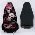 thumbnail image 5 of Chririnla Car Accessories Gothic Skull Pink Bow Tie Print Car Seat Covers for Women Men Durable Front Bucket Seat Cover Protection Universal Fit Trucks SUV Van Car Decor, 5 of 7