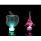 thumbnail image 3 of 2 lámparas navideñas 3D, figura de la Torre Eiffel de manzana de Papá Noel de acrílico, luz de noche LED, 3 of 5