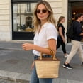 thumbnail image 4 of Floleo Natural Woven Straw Bag, 7x6 Inch Beige Handmade Rattan Shoulder Bag for Women, Summer Fashion Boho Purse for Beach, Vacation, Casual Outfit, Daily Use, 4 of 6
