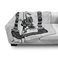 thumbnail image 3 of Aztec Soft Flannel Fleece Throw Blanket, Tribal Composition Mayan Folklore Wisdom Illustration Monochrome, Cozy Plush for Indoor and Outdoor Use, 50" x 70", White and Black, by Ambesonne, 3 of 6