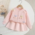 thumbnail image 2 of Caqnni 3-4 Years Toddler Baby Girls Fall Winter Clothes Long Sleeved Pullover Shirt + Pants 2 Pcs Casual Dailywear & Loungewear Outfits Set For Kids A120-Red, 2 of 6